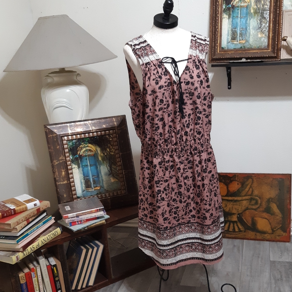 Womens dress Plus 3X INDULGE lightweight Summer flower print design b61